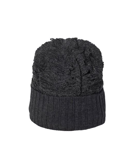 MM6 by Maison Margiela Black Solid Color Knit Beanie