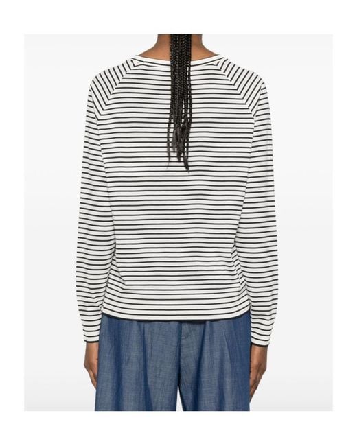 Herno Gray Striped Long-Sleeve Top