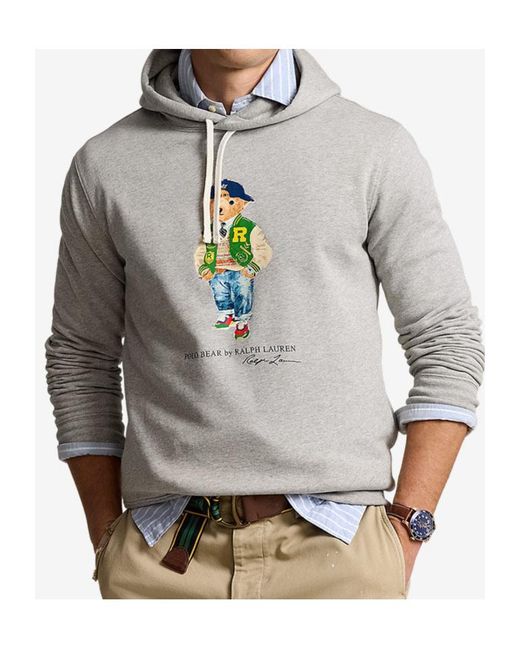 Polo Ralph Lauren Gray Polo Bear Fleece Hoodie for men