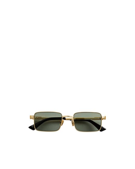 Bottega Veneta Green Classic Rectangular Sunglasses