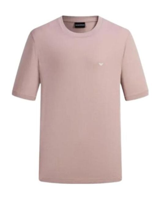 Emporio Armani Pink Short-Sleeved T-Shirt for men