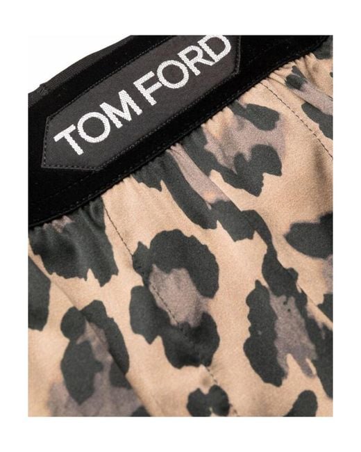 Tom Ford Black Leopard Printed Boxer Shorts for men