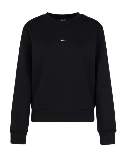 A.P.C. Black Logo Printed Crewneck Sweatshirt