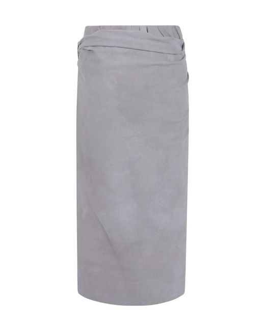 Ziggy Chen Gray Asymetric Jersey Skirt