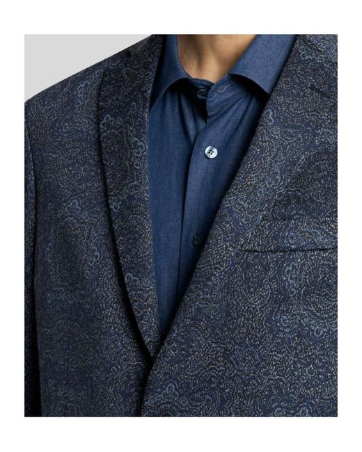 Etro Blue V-Neck Blazer for men