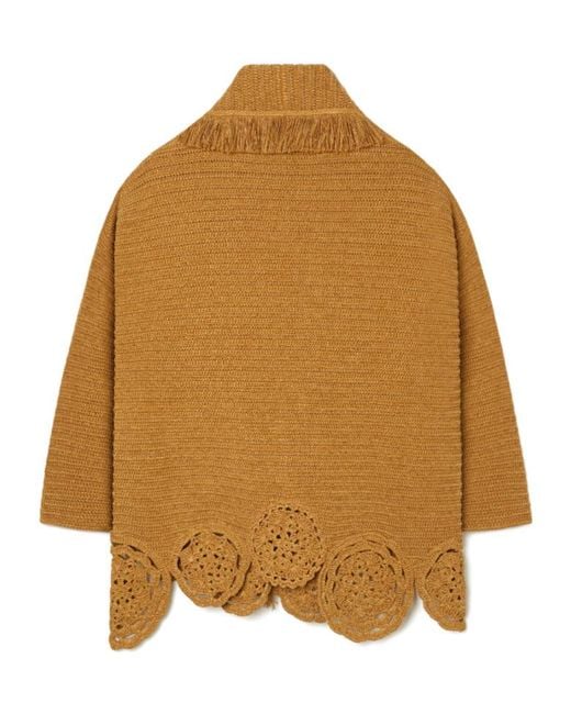 Alanui Brown Island Memories Crochet Cardigan