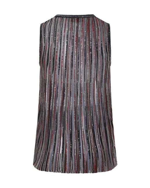 Missoni Gray Sequin-Embellished Striped Top