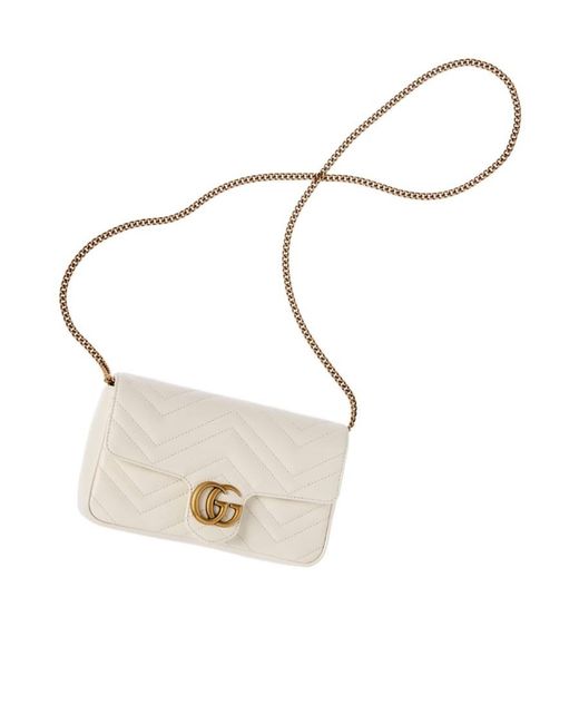 Gucci Natural Gg Marmont Mini Shoulder Bag