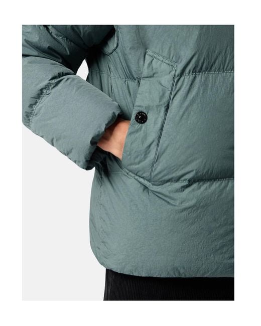 Stone Island Green Down Jacket With Wind Resistance And Anti-Drop for men