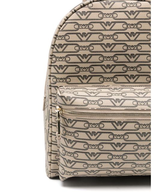 Emporio Armani Gray Mini Monogram-Print Backpack