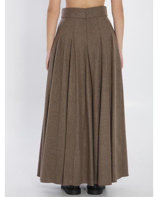 Max Mara Brown Bellico Flared Skirt