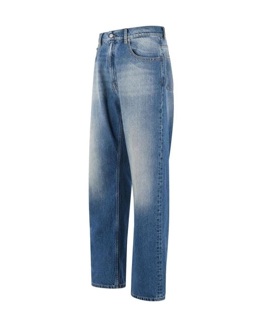 MM6 by Maison Margiela Blue Logo Patch Straight-Leg Jeans for men