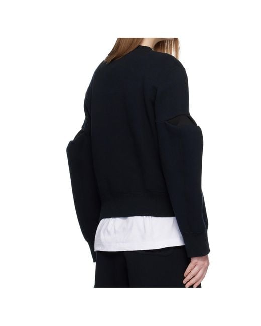Sacai Blue Puff-Sleeve Sweater