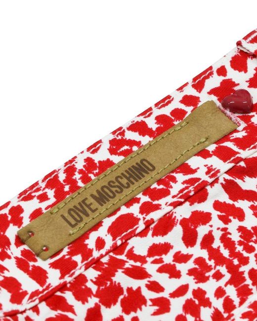 Moschino Red Leopard Print Jeans