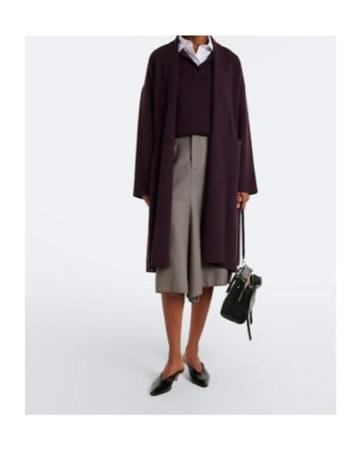 Jardin Des Orangers Purple Wool And Cashmere Coat