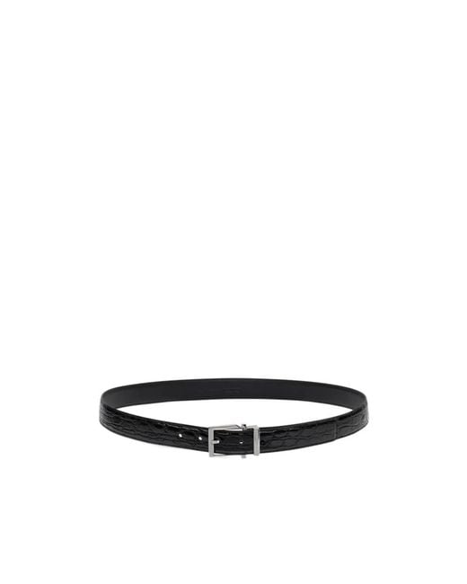 Ferragamo White Ferragamo Embossed Logo Engraved Belt for men