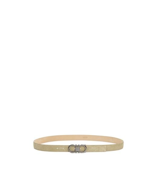 Ferragamo White Adjustable Gancini Belt for men