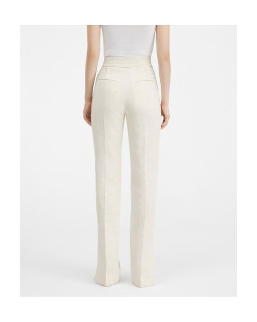 Jacquemus White Side Split Straigh-Leg Pants