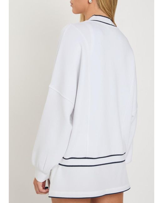 Varley White V-Neck Knit Cardigan