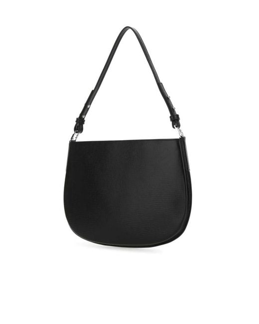 By Far Black Issa Logo Plaque Shoulder Bag