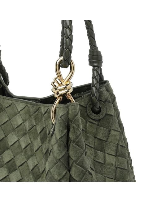 Bottega Veneta Green Woven Shoulder Bag