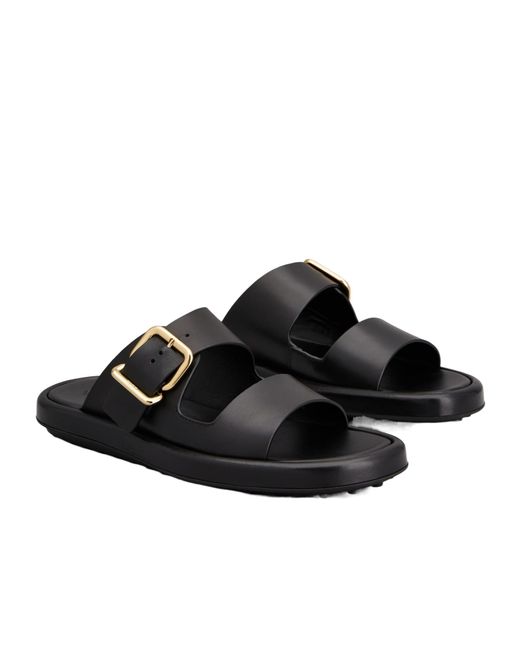 Tod's Black Double-Strap Slides