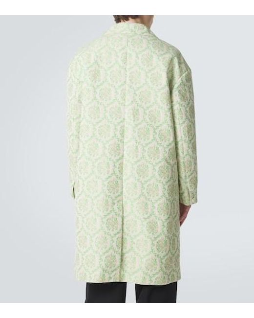 Simone Rocha White Floral Cotton-Blend Jacquard Coat for men