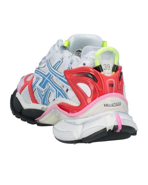 Balenciaga Blue Lace-Up Logo Sneakers