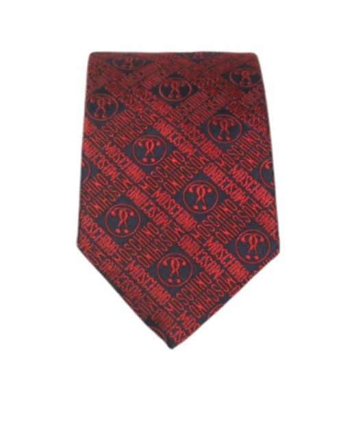 Moschino Red Patterned Tie for men