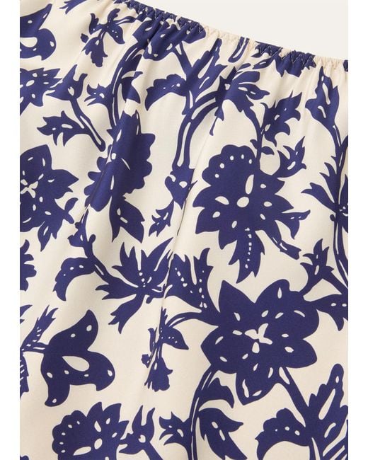 Loro Piana Blue Printed Midi Skirt