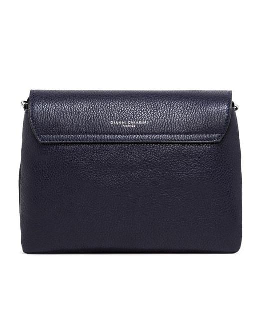 Gianni Chiarini Blue Small Three Pebbled Leather Shoulder Bag