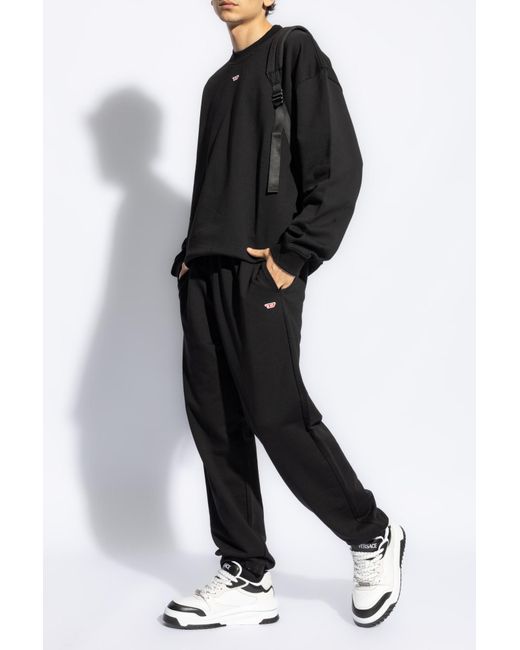 DIESEL Black P-Marky-D Logo Patch Sweatpants for men