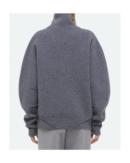 Helmut Lang Gray Long Sleeve Zipped Jumper