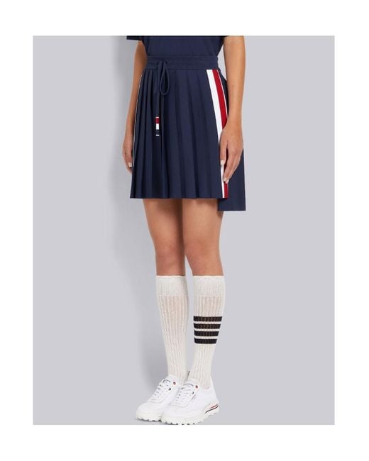 Thom Browne Blue Rwb Pleated High Waist Mini Skirt