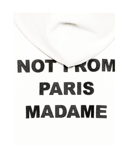 Drole de Monsieur White Drôle De Monsieur Slogan-Printed Drawstring Hoodie for men