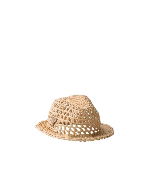 Prada White Crochet Fedora for men
