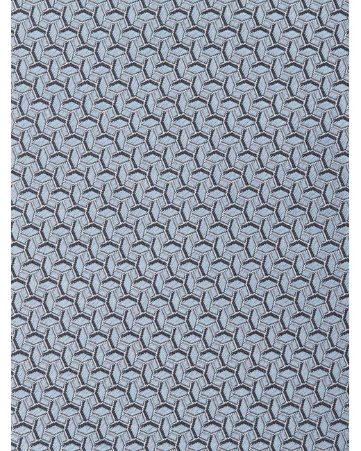 Zegna Blue Geometric-Patterned Jacquard Tie for men