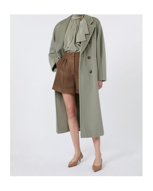 Max Mara Gray Madame Double-Breasted Belted Coat