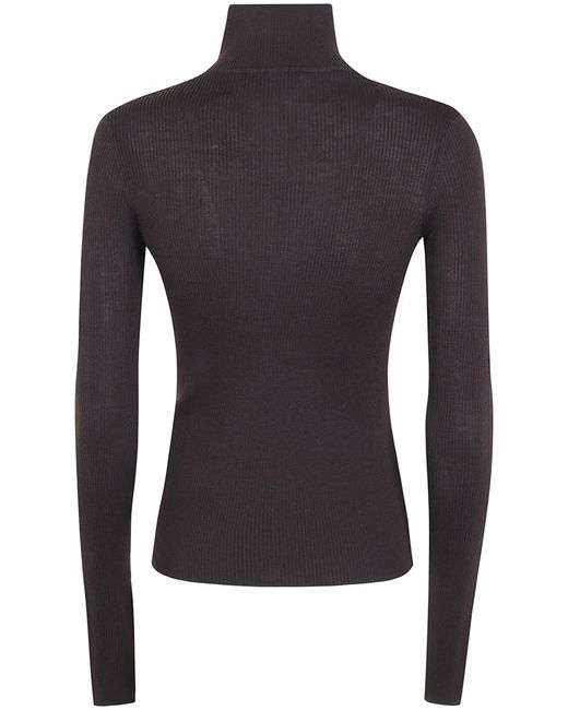 Frankie Shop Blue Half-Zip Knit Top