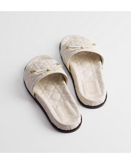 Dior White Cannage Slide
