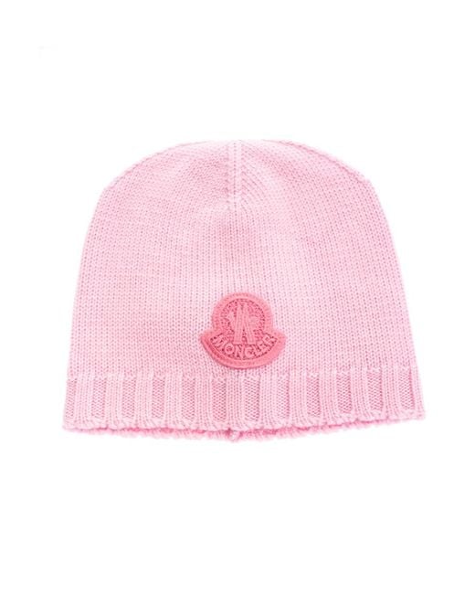 Moncler Pink Logo Logo Hat