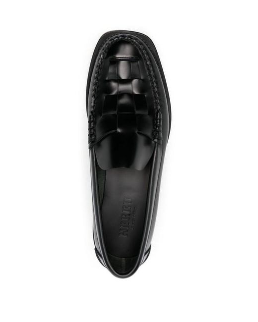 Hereu Black Round Head Loafer Shoes for men
