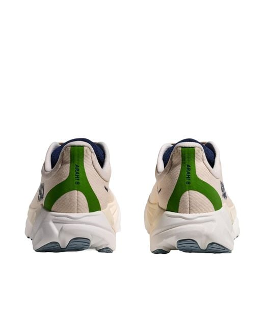 Hoka One One White Arahi 8 Birch Alabaster Sneakers for men
