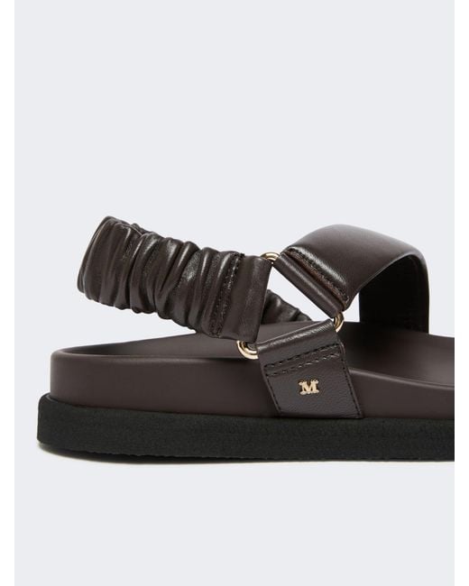 Max Mara Black Macro Strap Detailed Sandals