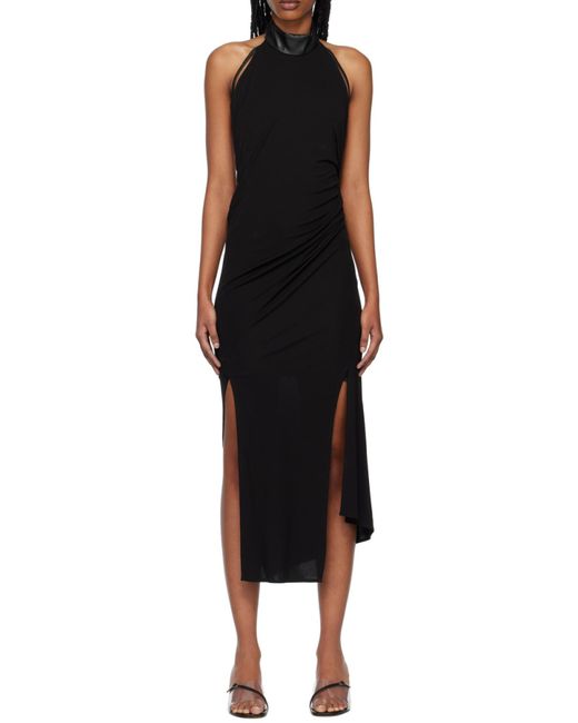 Helmut Lang Black Halter Neck Midi Dress