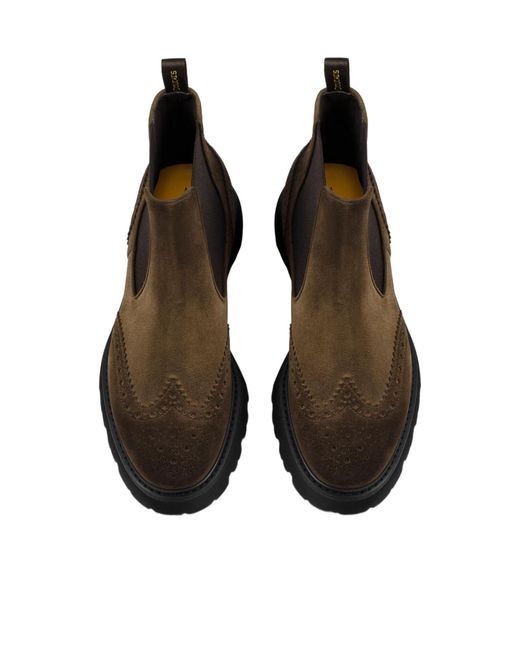 Doucal's Brown Round-Toe Slip-On Boots for men