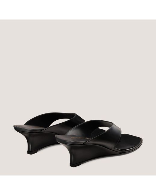 Stuart Weitzman Black Vinnie Wedge Thong 50