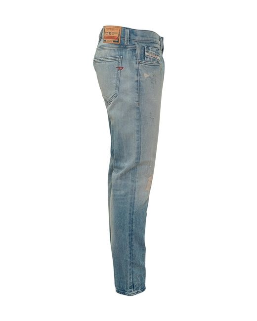 DIESEL Blue Straight Leg Distressed Jeans for men