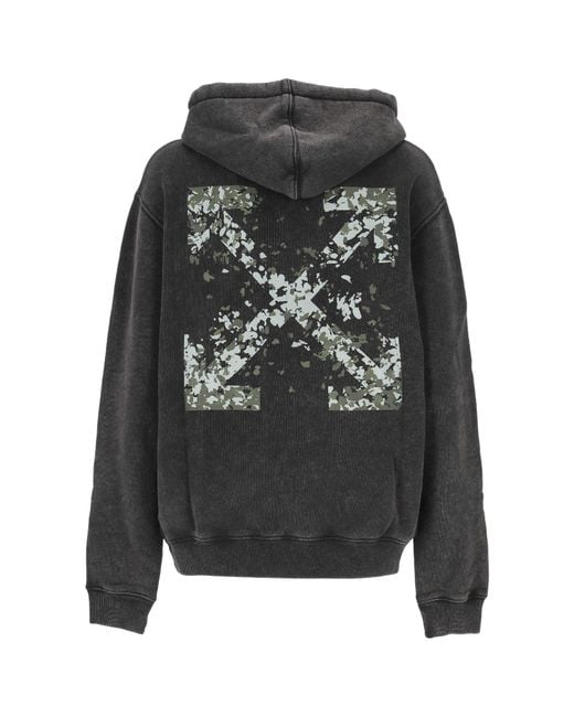 Off-White c/o Virgil Abloh Black Logo Printed Drawstring Hoodie