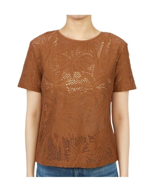 Max Mara Brown Short-Sleeved T-Shirt With Round Neck